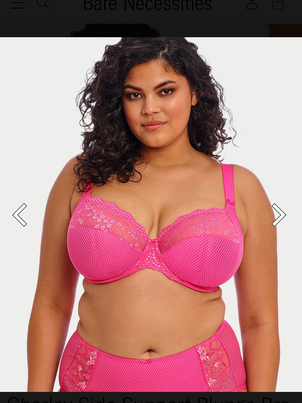 Bare Necessities Hot Pink Plus-Size Lace Underwire Bra